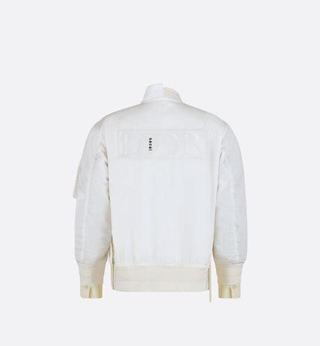 dior sacai bomber|DIOR AND SACAI Hybrid Bomber Jacket Cream Technical Twill.